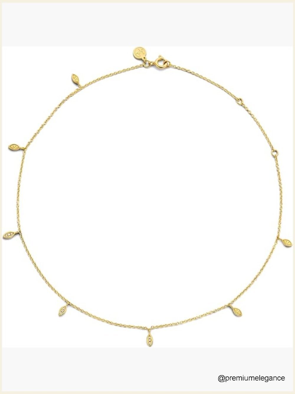 Diamond Pendant Necklace 17 Natural White Diamonds 18K Yellow Gold Vermeil